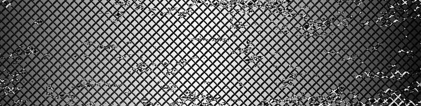 Perforated metal grid background. Metal grill. Brushed metal plate banners. Stainless wire mesh fence. Technology background with polished, alloy, titan, steel, chrome. Vector EPS10.