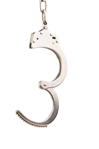 Photo Of Steel Handcuffs On White Background