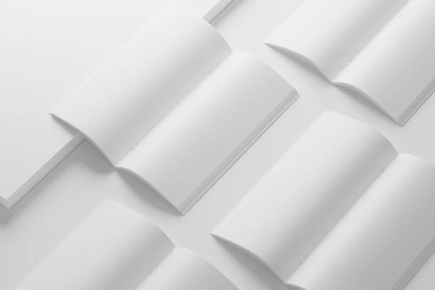 istock DL Saddle Stitch Bifold Brochure White Blank 3D Rendering Mockup 1484410593