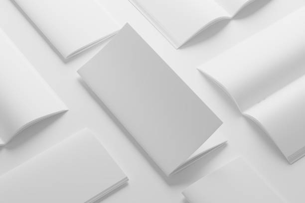 istock DL Saddle Stitch Bifold Brochure White Blank 3D Rendering Mockup 1484410594