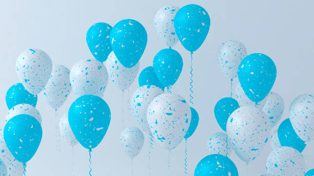 istock Group of blue and white party balloons 1484413244