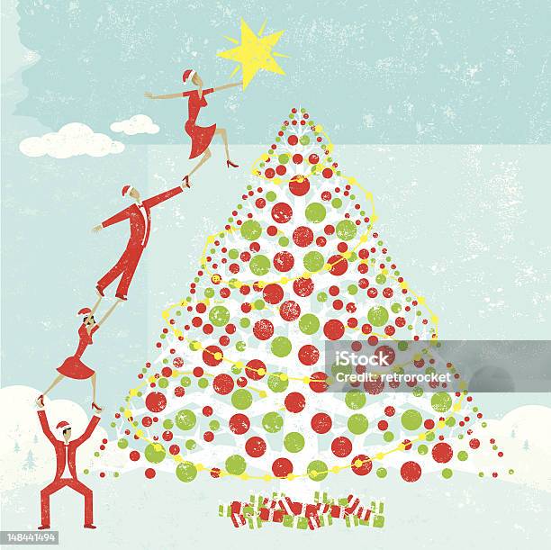 Gwiazda Na Christmas Tree - Stockowe grafiki wektorowe i więcej obrazów Boże Narodzenie - Boże Narodzenie, Sukces, Aspiracje
