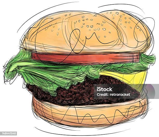 Cheeseburguer - Arte vetorial de stock e mais imagens de Abstrato - Abstrato, Alface, Alimentação Não-saudável