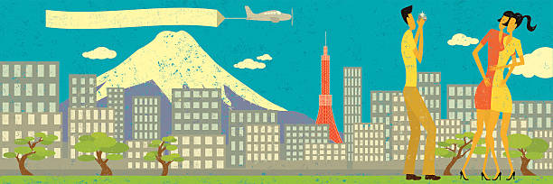 日本の街 - tokyo prefecture japan skyline japanese culture点のイラスト素材／クリップアート素材／マンガ素材／アイコン素材