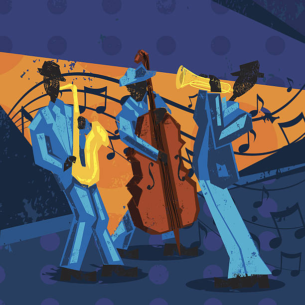 jazz band - funk jazz stock illustrations