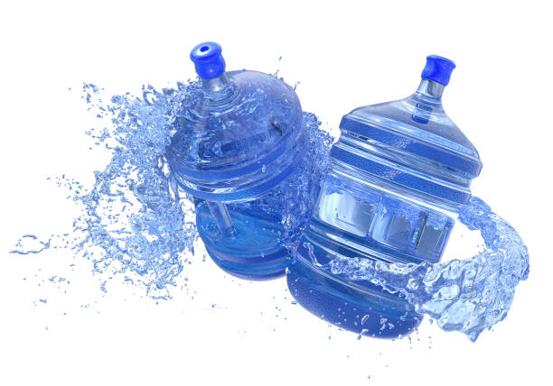 istock big water bottles in water splash isolated on white background. 3d rendering 1484420597