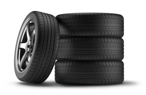 istock set of car tires and wheels isolated on a white background. 3d rendering 1484420656