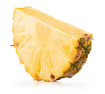pineapple slice isolated on a white background with clipping path.