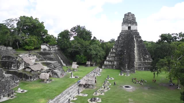 Tikal Pyramids in Guatemala Tikal National Park. Mayan Ruins, Temple, Maya Flores Peten. Jaguar temple