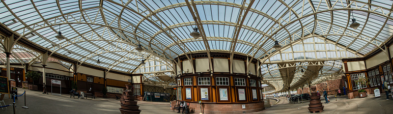 Wemyss bay station pano ticket office at station  Inverclyde scotland 12/04/2023