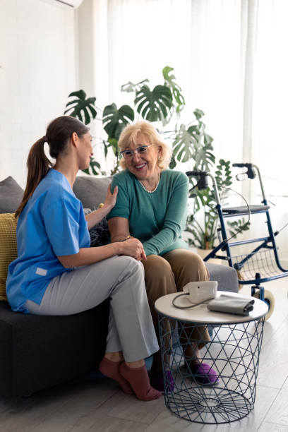 istock Support, trust and empathy during counseling or therapy with nurse at home 1484428041