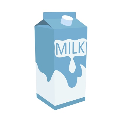 A carton of milk.  Vector cartoon illustration