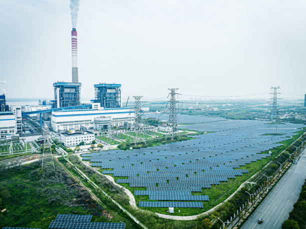 istock Solar panels in the industrial park 1484444097