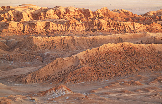 Valle de la Luna or Valley of the Moon in Atacama Desert of Northern Chile, the Driest Nonpolar Desert in the World