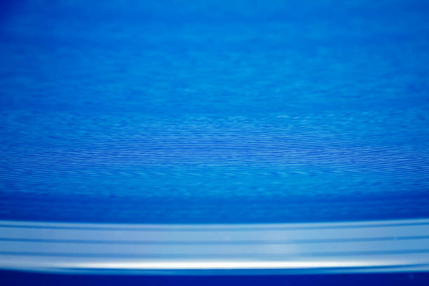istock Macro shot of blue color vinyl record 1484447459
