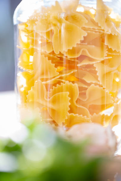 Farfalle Italian pasta in a jar
