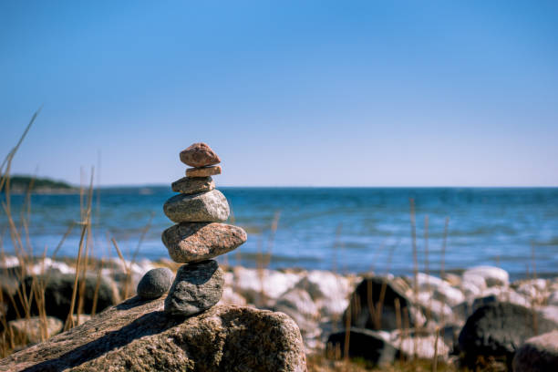 istock Stack of stone pebbles for mental health and balanced life concept 1484461483