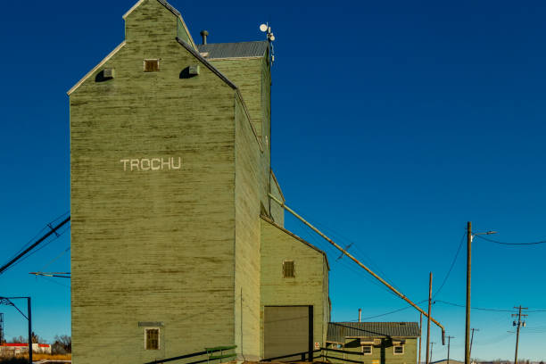 istock Green grain elevator in summer. Trochu, Alberta, Canada 1484462911