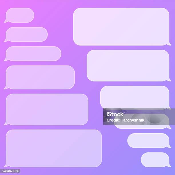 Message Background Vector Blank Transparent Various Message Bubbles On Colorful Background Chat ...