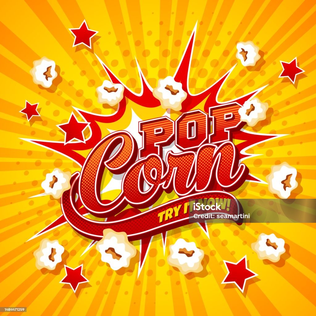 Popcorn Exploder Popcorn Snack Explosion Cartoon Pop Corn Burst Stock Illustration ...