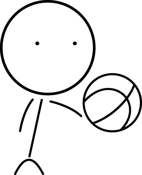 Boy with a ball vector art illustration