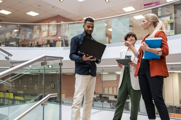 istock Students on the stairs of the university libraries. 1484475190