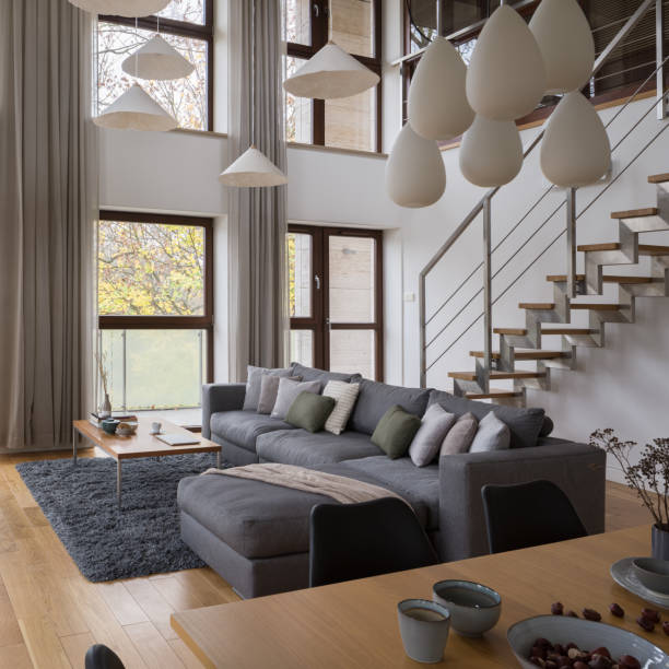 istock Stylish two-floor apartment with big windows 1484475704