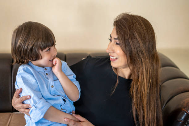 istock Happy mother and son enjoyment together 1484481354