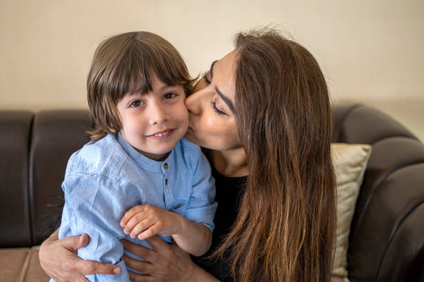 istock Happy mother and son enjoyment together 1484481459