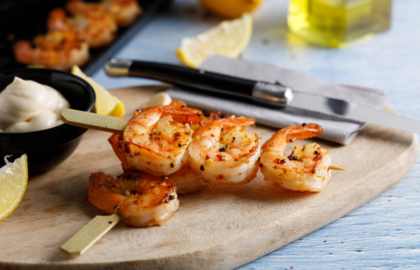 istock Shrimps prepared with garlic. 1484486031