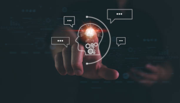 istock Businessman show virtual graphic Global Internet connection Chatbot with AI for provide access to information and data in online network, AI, Artificial intelligence, innovation and technology. 1484491239