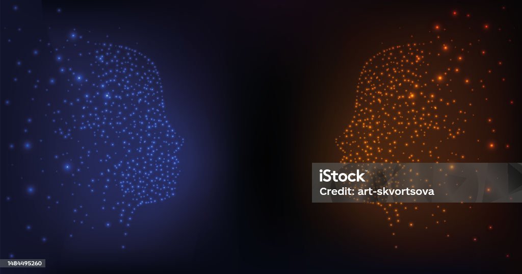 Dialogue Between Stars Human Faces In Profile From Stars Dialogue Contact Conversational ...