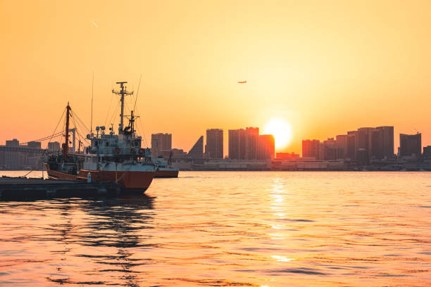 Toyko bay at sunset