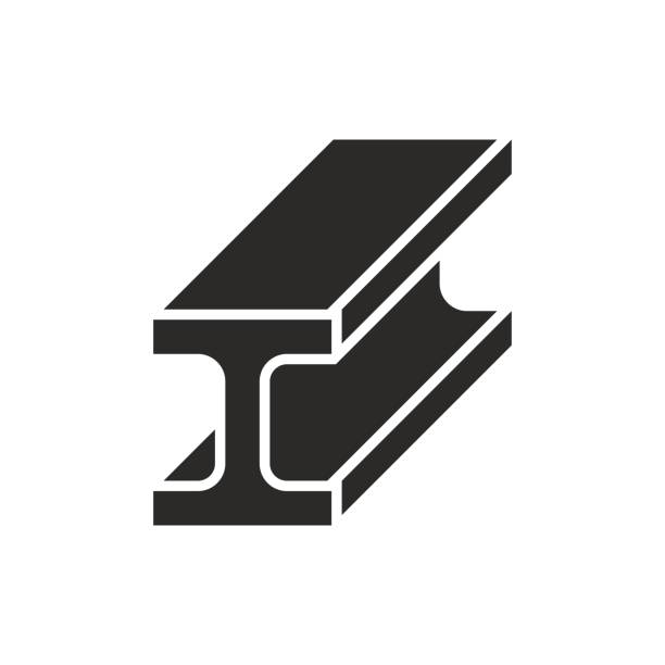 ilustraciones, imágenes clip art, dibujos animados e iconos de stock de icono de viga de acero. industria siderúrgica. - acero