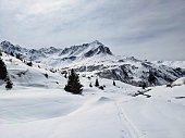Ski mountaineering on the Sulzfluh. Winter wonderland in the Swiss and Austrian Alps. Skitour in the Rätikon St.Antönien Partnun Switzerland