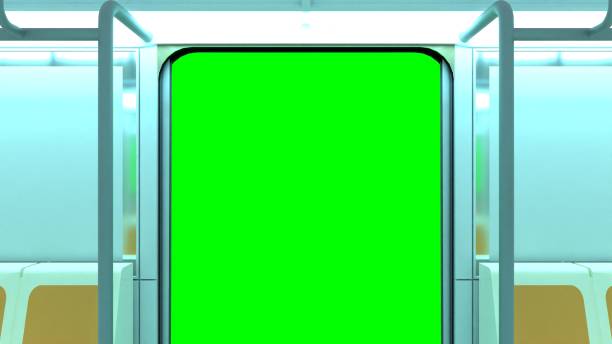 istock Creative transition. Opening door in the subway car with chromakey. 1484506347