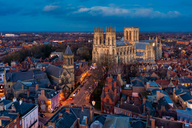 york alla vigilia di natale - cattedrale di york foto e immagini stock