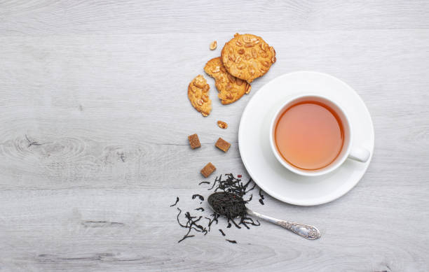 istock Cup of Tea on a light wooden background 1484526025