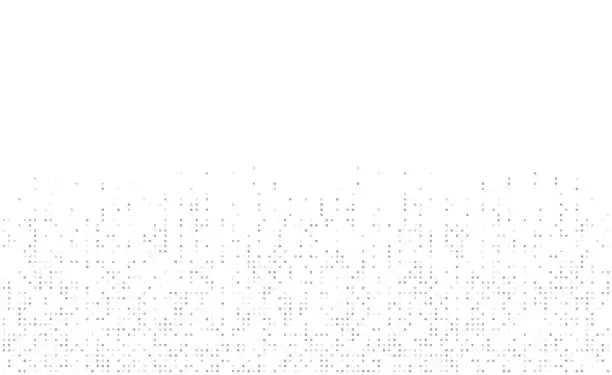 Vector illustration of Digital technology background. Digital data dots gray pattern pixel background