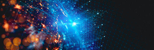 istock Communication technology for internet business. Global world network and telecommunication on earth cryptocurrency and blockchain and IoT. this image is generated with 3D software and Based on imagery from NASA. https://www.nasa.gov/specials/blackmarble/2 1484547558