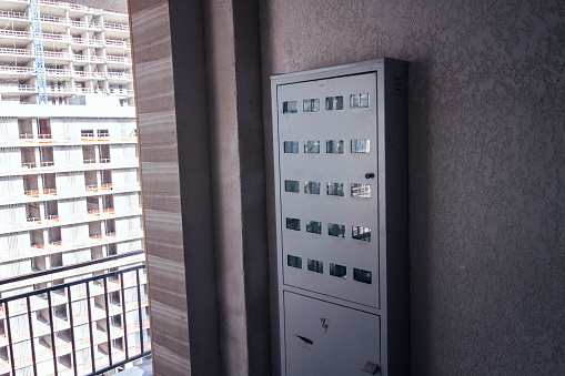 Electric boxes in the new building