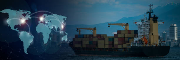 istock Container Cargo freight ship, Concept of fast or instant shipping 1484552657