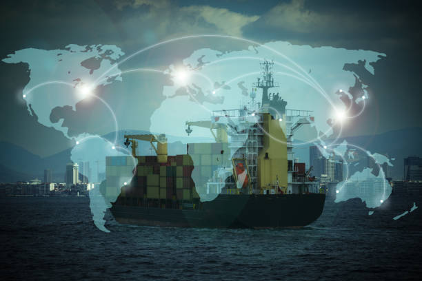 istock Container cargo ship of industrial freight for shipping 1484552959