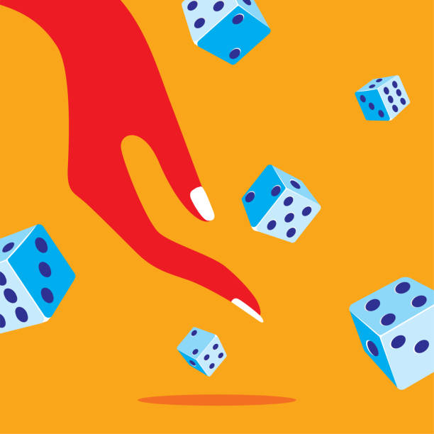 illustrazioni stock, clip art, cartoni animati e icone di tendenza di stampare - dice rolling throwing businessman