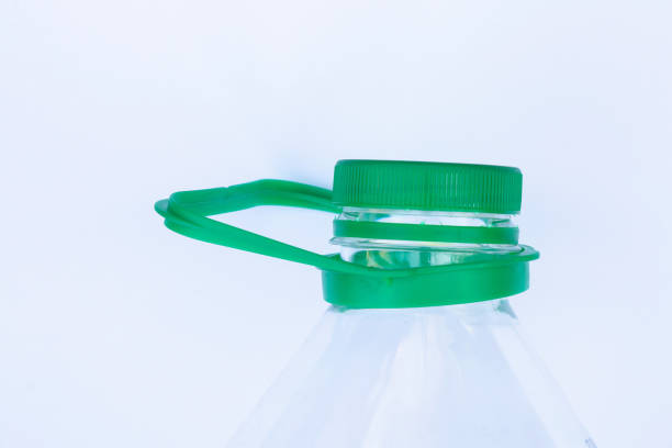 plastic bottle with cap and handle on a white background