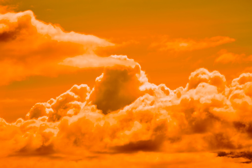 Abstract cloudscape with Orange pantones