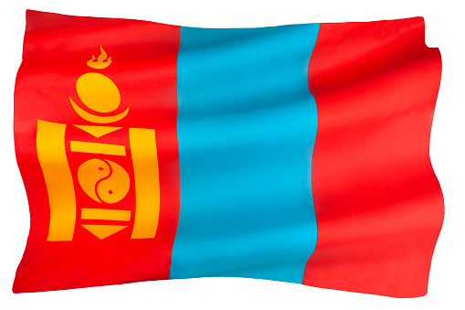 The state flag of Mongolia - Adopted on January 12, 1992.