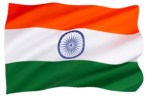 The national flag of India - adopted 22 July 1947.