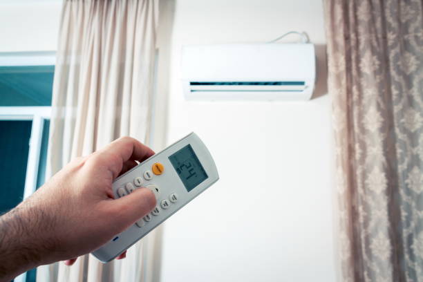 istock Air conditioning unit closeup at home 1484560403