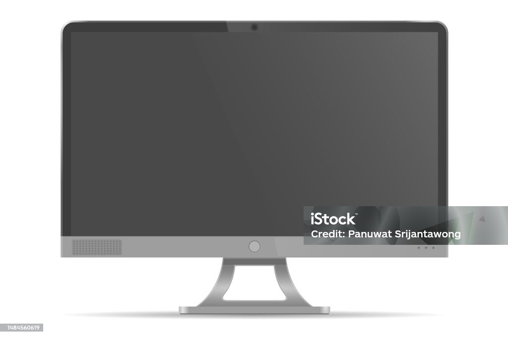 Empty Computer Image 2d Vector Realistic Blank Computer Screen向量圖形及更多一個物體圖片 - 一個物體, 互聯網, 個人電腦 ...